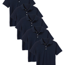 Navy Blue (5-Pack) 12 5-Pack School Uniform Tagless Polo Tshirt for Little Boys & Big Boys